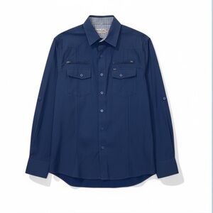 Sovereign Code Wade Utility Work Shirt Men’s Medium Navy Roll Tab Sleeves